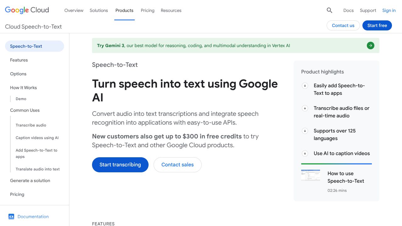Google Cloud Speech-to-Text